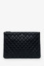 Pre-Loved Chanel™ 2016 Black Quilted Lambskin Large O Case Clutch