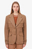 Smythe Khaki Cotton Single Breasted Blazer Size 10