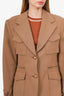 Smythe Khaki Cotton Single Breasted Blazer Size 10