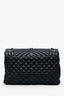 Saint Laurent Black Chevron Tri-Quilted Leather Monogram Large College Bag