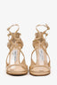 Jimmy Choo Beige Patent Leather Wrap Heels Size 36.5