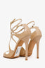 Jimmy Choo Beige Patent Leather Wrap Heels Size 36.5
