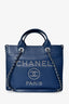Pre-Loved Chanel™ 2018 Navy Blue Caviar New Small Deauville Tote