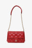 Valentino Red Quilted Leather Medium Candystud Top Handle Crossbody Bag