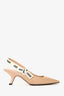Christian Dior Beige/White Canvas J'Adior Slingback Heels Size 36.5