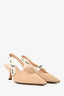 Christian Dior Beige/White Canvas J'Adior Slingback Heels Size 36.5