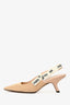 Christian Dior Beige/White Canvas J'Adior Slingback Heels Size 36.5