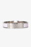 Hermès Pink Silver Tone/Silver Metal/Enamel Clic Clac H Bracelet