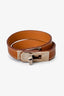 Hermès Gold Leather/Silver Tone Double Tour Kelly Bracelet Size XS