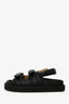 Isabel Marant Black Leather Padded Dad Sandals Size 38