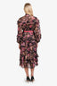 Zimmermann Black/Pink Silk 'Lucky Mulberry Floral' Tiered Maxi Dress Size 1
