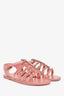 Pre-Loved Chanel™ 2023 S/S Pink Leather Chain Detail Sandals Size 37C