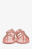 Pre-Loved Chanel™ 2023 S/S Pink Leather Chain Detail Sandals Size 37C