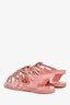 Pre-Loved Chanel™ 2023 S/S Pink Leather Chain Detail Sandals Size 37C