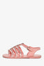 Pre-Loved Chanel™ 2023 S/S Pink Leather Chain Detail Sandals Size 37C