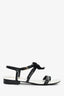 Pre-Loved Chanel™ Black/White Bow Sandals Size 38C