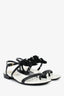 Pre-Loved Chanel™ Black/White Bow Sandals Size 38C