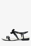 Pre-Loved Chanel™ Black/White Bow Sandals Size 38C