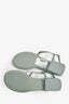 Pre-Loved Chanel™ 2023C Light Blue Heart Jewel Crystal Sandals Size 37C