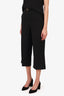 Red Valentino Black Cropped Straight Leg Trousers With Gold Buckle Size 38