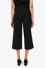 Red Valentino Black Cropped Straight Leg Trousers With Gold Buckle Size 38