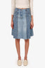 Victoria Beckham Blue Denim Midi Skirt Size 26