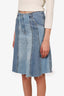Victoria Beckham Blue Denim Midi Skirt Size 26