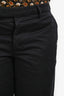 Marni Navy Cotton Straight Leg Cropped Trousers Size 46
