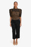 Marni Navy Cotton Straight Leg Cropped Trousers Size 46