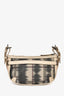 Burberry Beige/Black Leather/Canvas 'Rocking Horse' Shoulder Bag