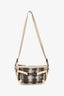 Burberry Beige/Black Leather/Canvas 'Rocking Horse' Shoulder Bag