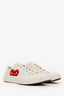 Comme des Garçons Play x Converse Cream Graphic Print Sneakers Size 7