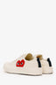 Comme des Garçons Play x Converse Cream Graphic Print Sneakers Size 7