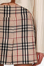 Burberry Beige Wool Nova Check Pleated Mini Skirt Size 6