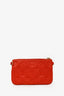 Louis Vuitton 2012 Coral Red Monogram Empreinte Leather Citadine Pouch