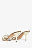 Gucci Beige GG Supreme Canvas White Leather Bow Heels Size 36.5