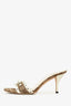 Gucci Beige GG Supreme Canvas White Leather Bow Heels Size 36.5