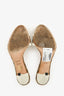 Gucci Beige GG Supreme Canvas White Leather Bow Heels Size 36.5