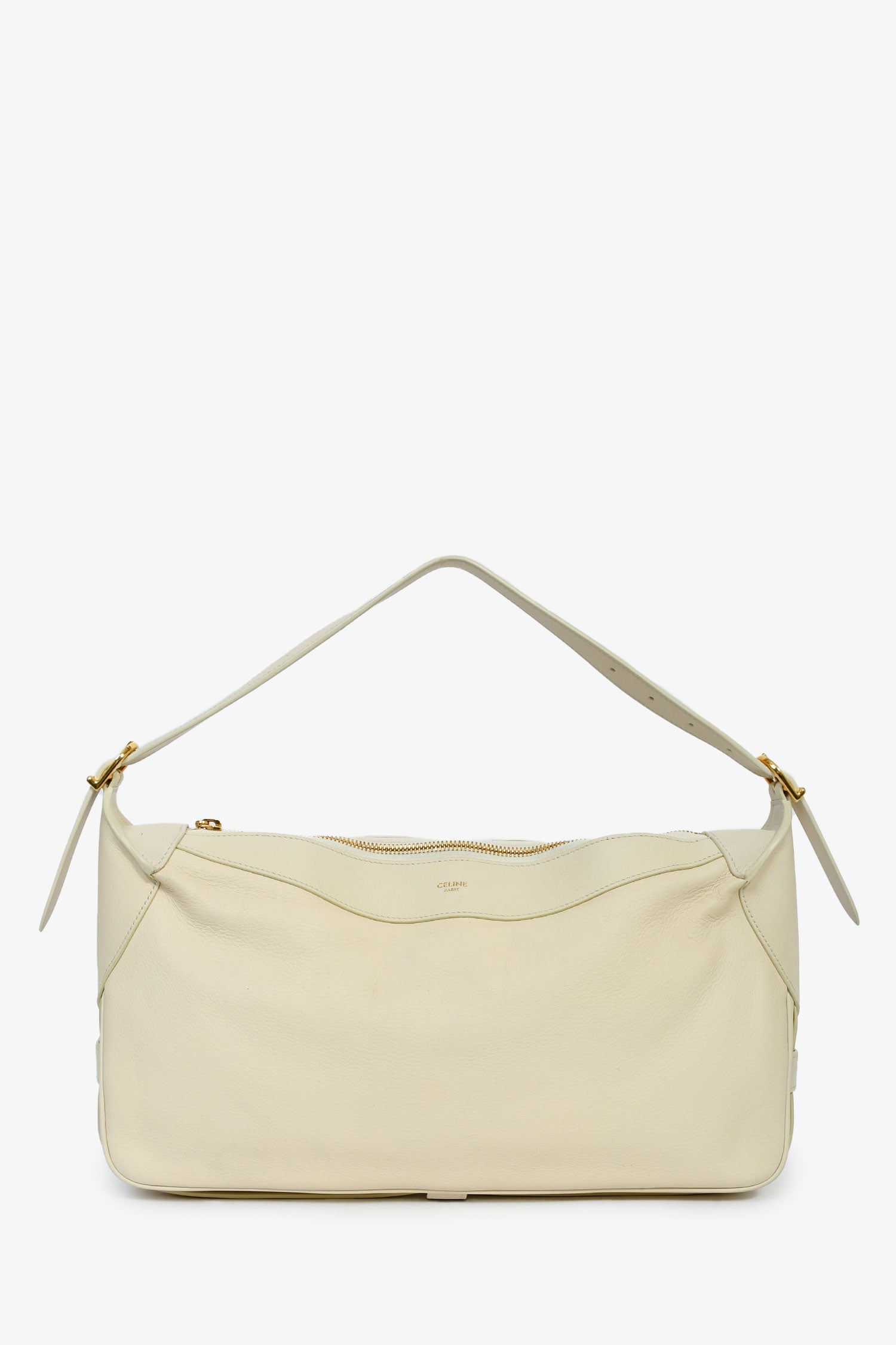 Celine 2021 Cream Leather 'Romy' Medium Shoulder Bag – Mine & Yours