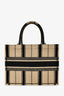 Christian Dior 2020 Tan/Black Canvas Striped Medium Book Tote