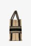 Christian Dior 2020 Tan/Black Canvas Striped Medium Book Tote