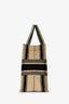 Christian Dior 2020 Tan/Black Canvas Striped Medium Book Tote