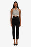 Saint Laurent Black Wool High Rise Buttoned Pants Size 36