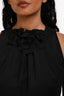Valentino Techno Couture Black Wool Floral Neckline Jumpsuit Size 4