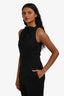 Valentino Techno Couture Black Wool Floral Neckline Jumpsuit Size 4
