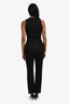 Valentino Techno Couture Black Wool Floral Neckline Jumpsuit Size 4