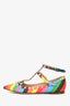 Valentino Multicolour Rainbow Leather Rockstud Ballerina Flats Size 36