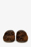 Gucci Brown Velvet GG Supreme Crystal Embellished Mules Size 37