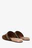 Gucci Brown Velvet GG Supreme Crystal Embellished Mules Size 37