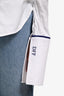 Anna Quan White Cotton Button Down 'DFF' Embroidered Shirt Size 4